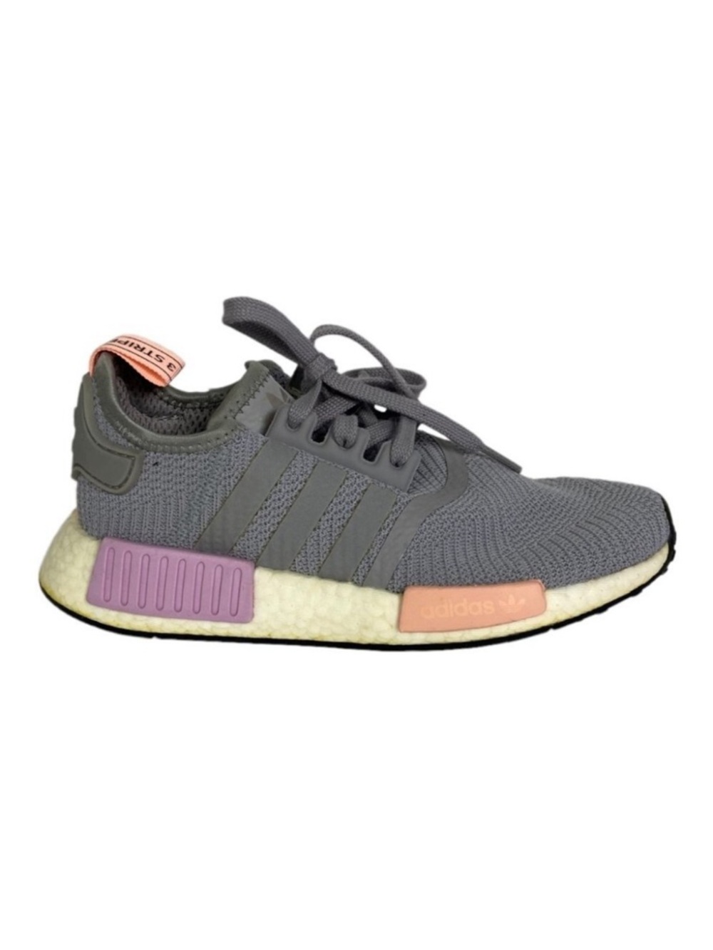 Adidas NMD R1 Running Shoes Grey‎ Size 5.5 Sneakers Reflective Foam Cushion NEW